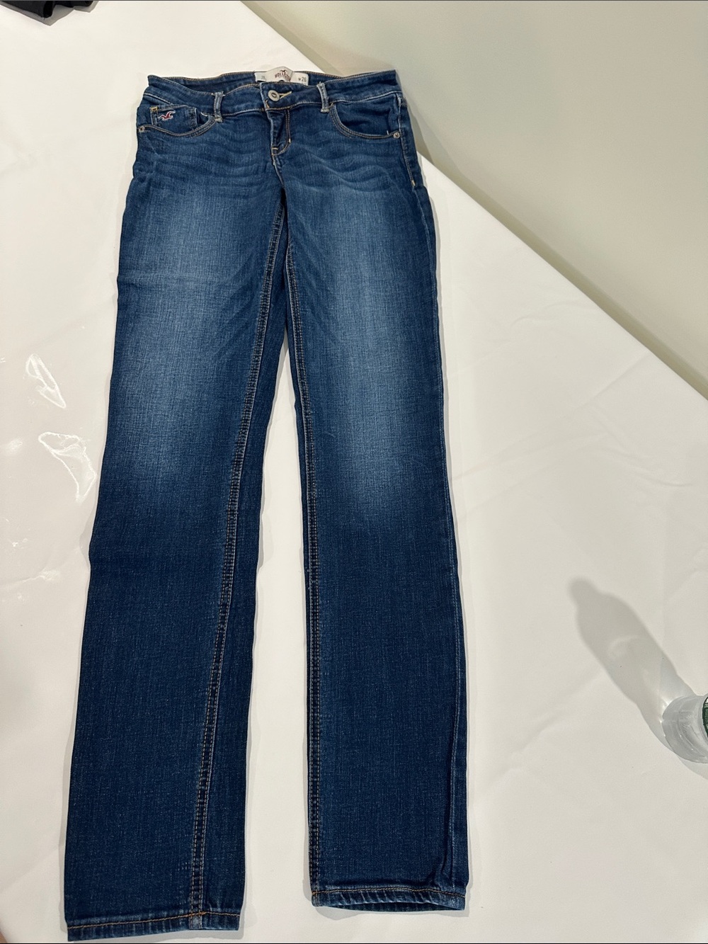 Size 3 Long 3L Hollister Indigo Skinny Jeans Y2K 2000s Medium Wash Denim Pants